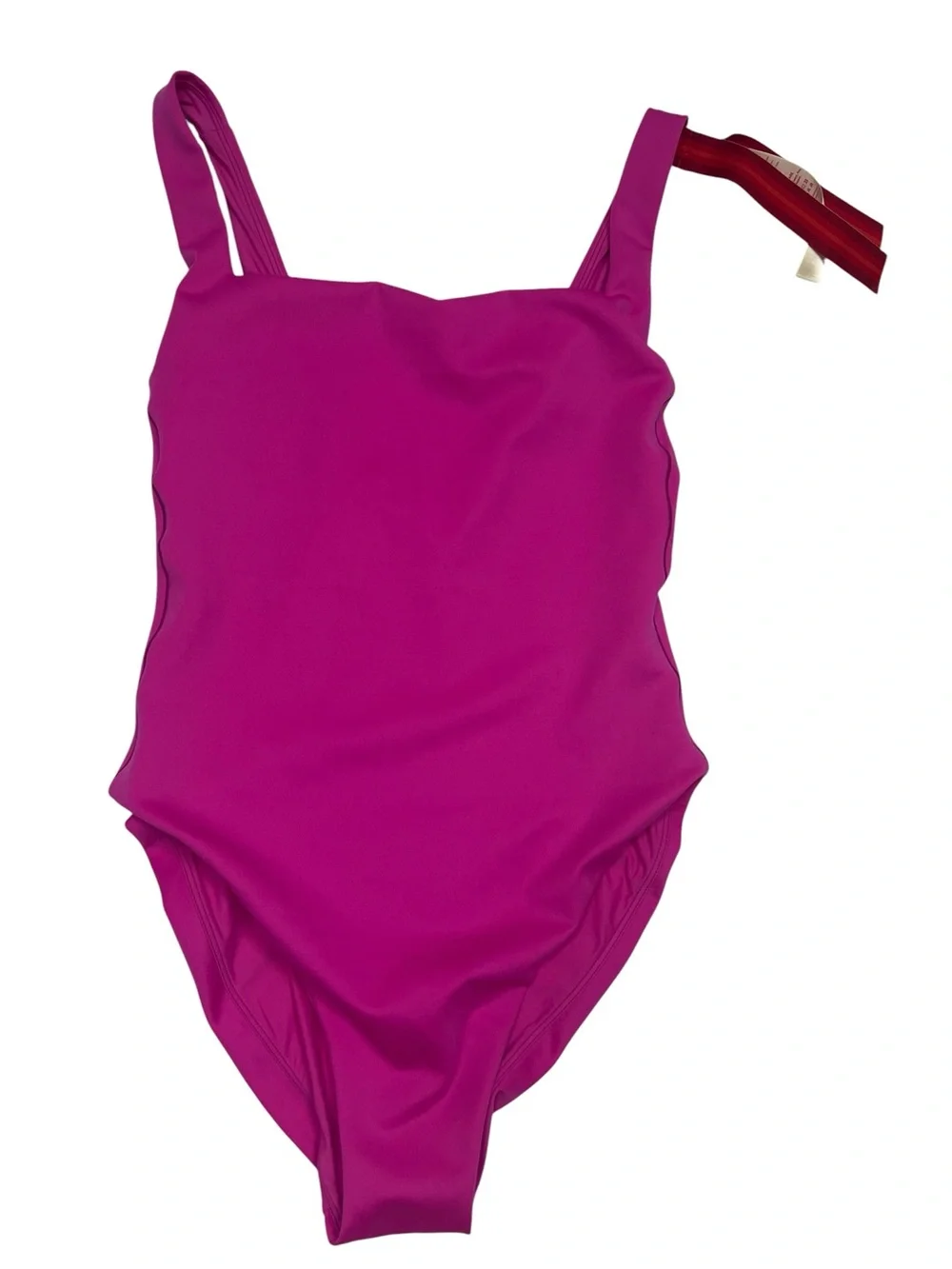Left On Friday Streamline Swimsuit Hot Pink L Square Neck One-Piece - Picture 3 of 9